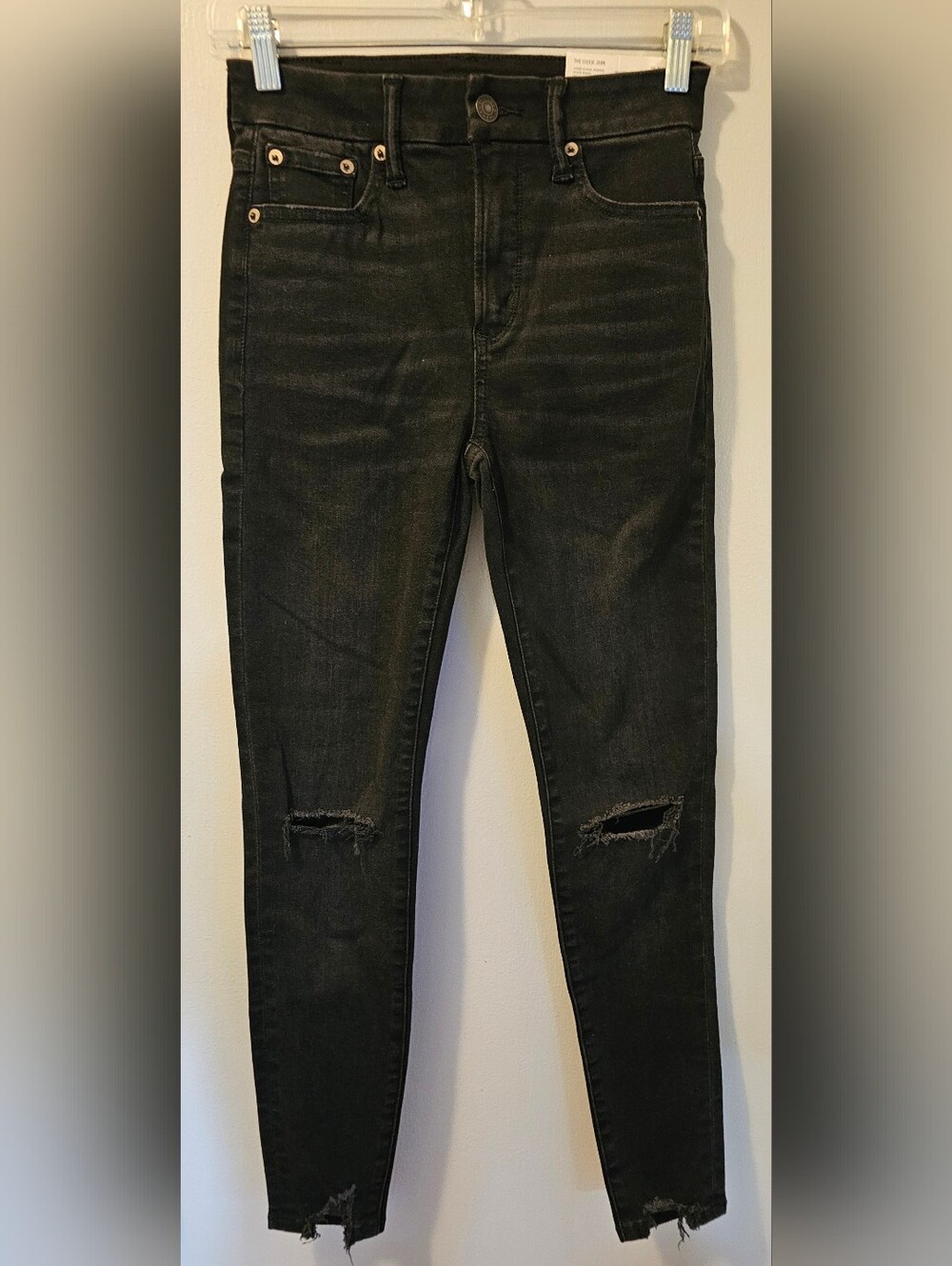 American Eagle The Luxe Jean Super High Rise Jeggings Distressed Womens Sz 0 NWT